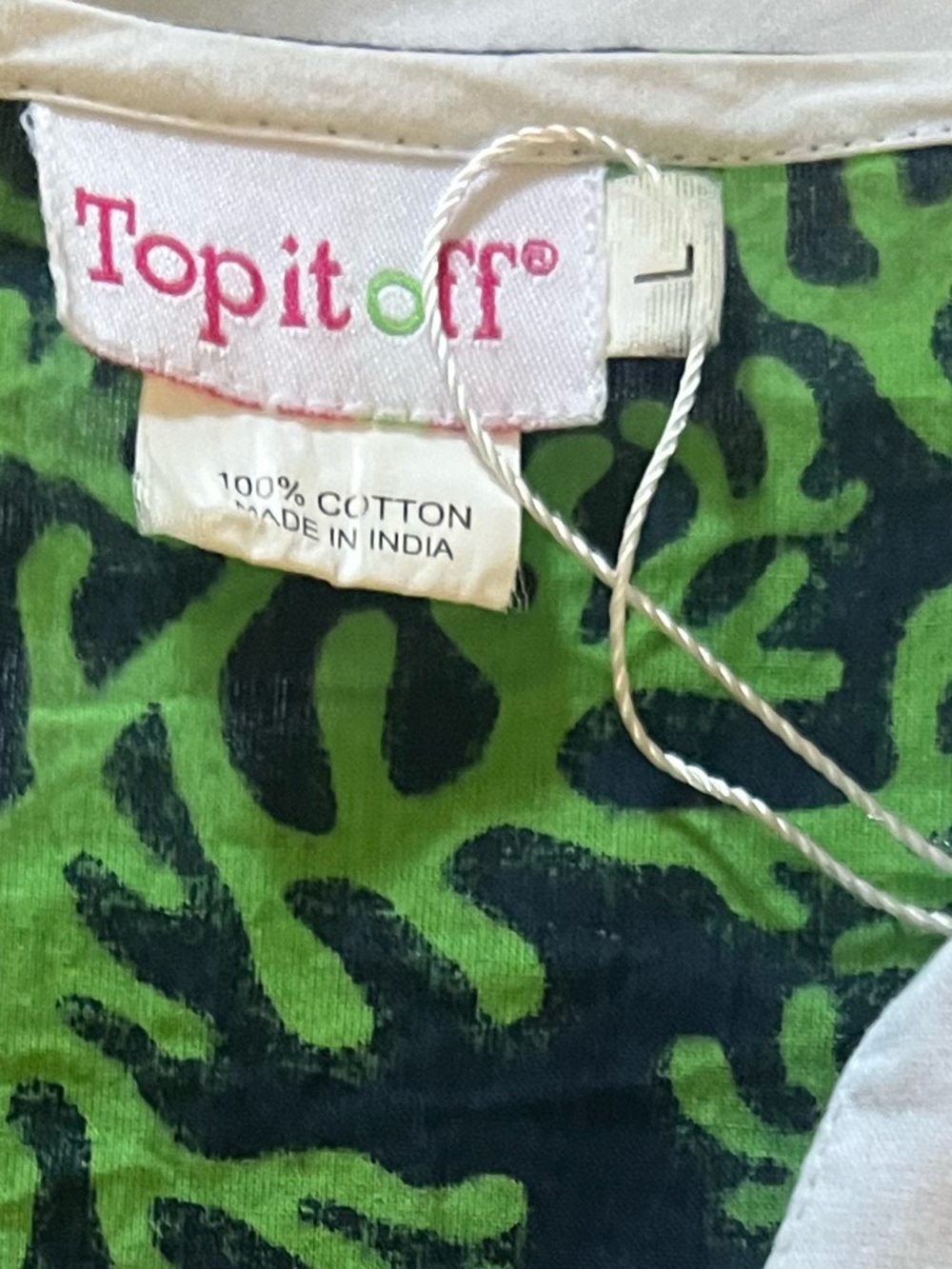 Top It Off,Green Coral Dress Resort Coastal Preppy Tunic Palm Beach Size Large - Picture 3 of 7